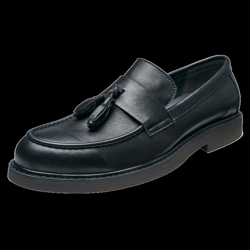 Ανδρικά Loafers Cow Leather Slip On - Μαύρο