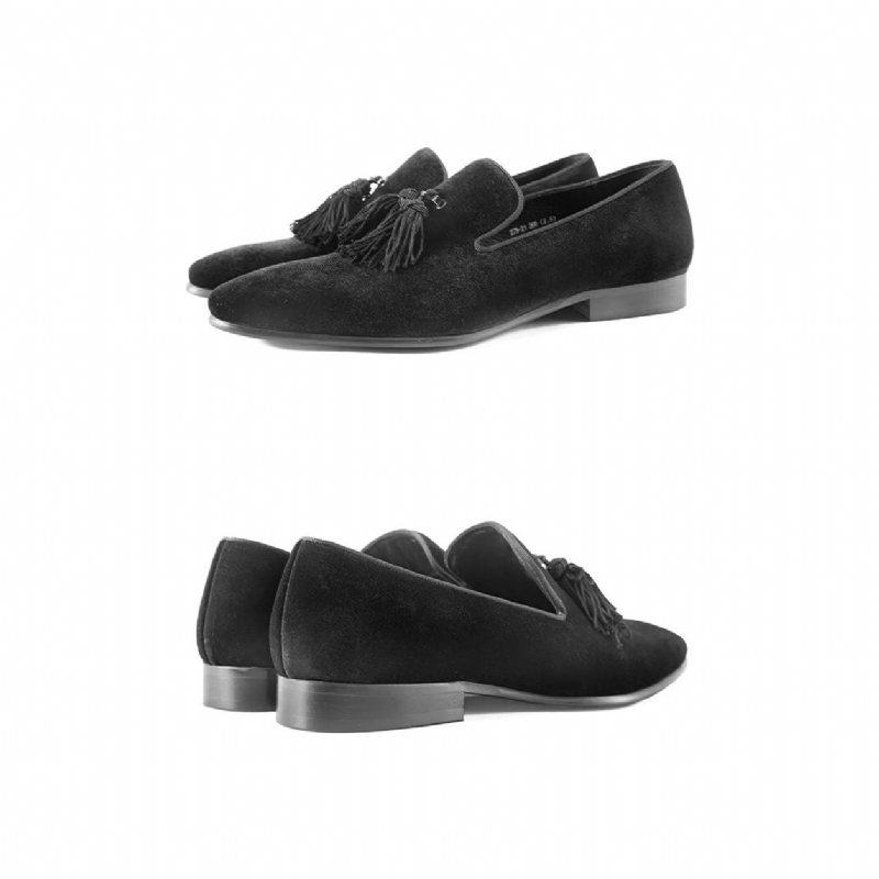 Ανδρικά Loafers Cow Leather Slip-on - Μαύρος