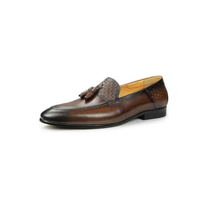 Ανδρικά Loafers Croc Pattern Chic Slip On - Καφές