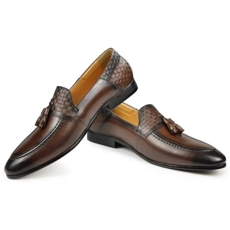 Ανδρικά Loafers Croc Pattern Chic Slip On - Καφές