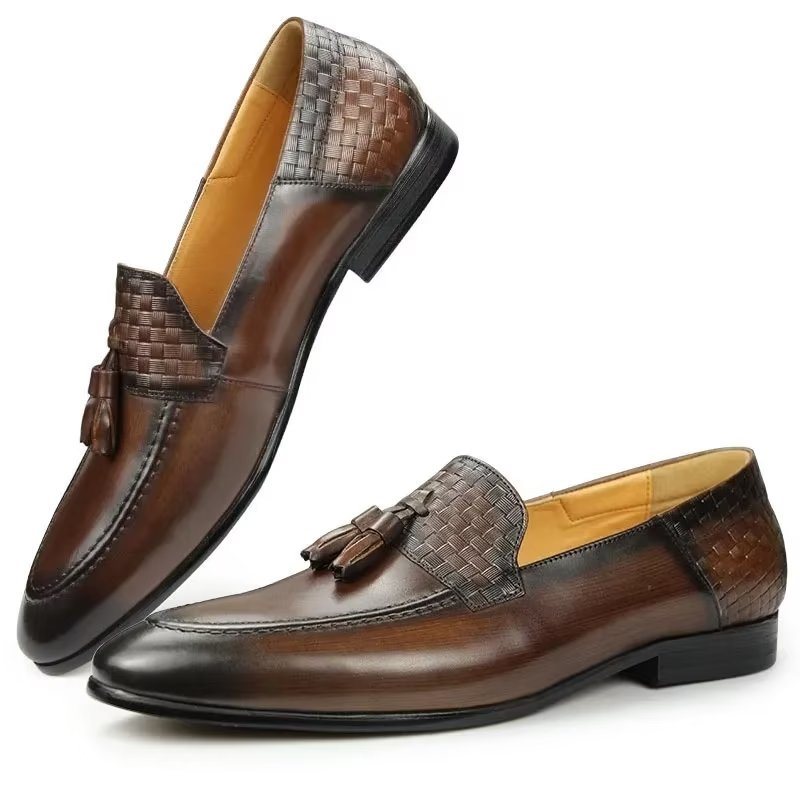 Ανδρικά Loafers Croc Pattern Chic Slip On - Καφές