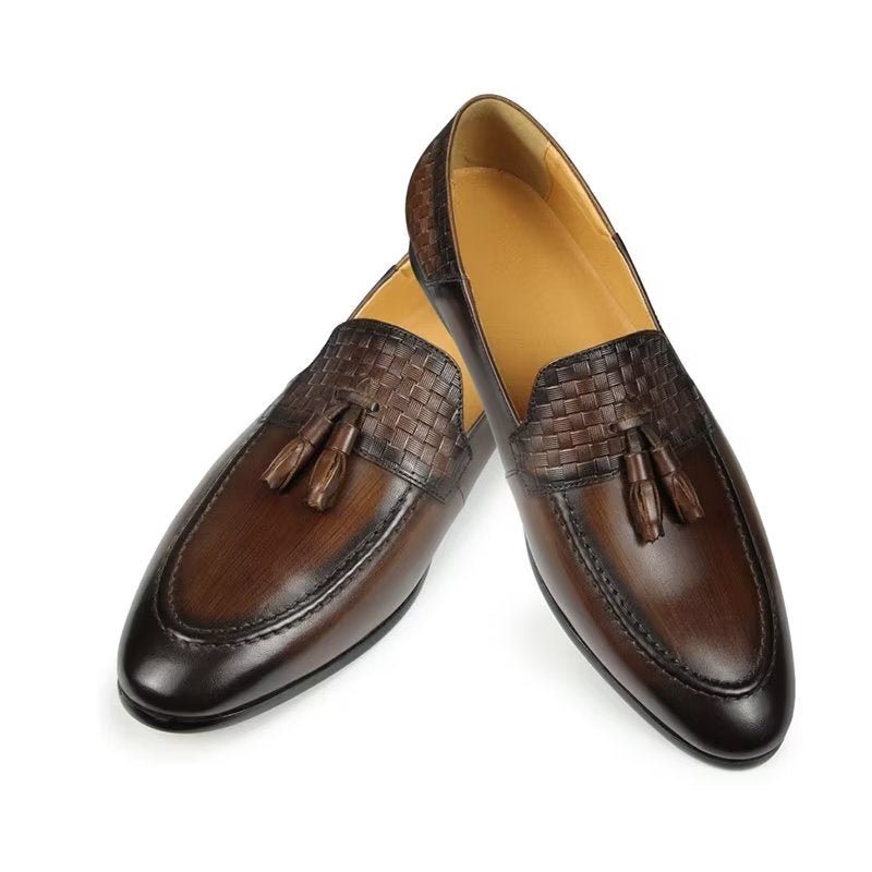 Ανδρικά Loafers Croc Pattern Chic Slip On - Καφές