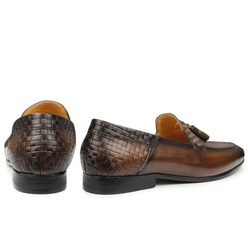 Ανδρικά Loafers Croc Pattern Chic Slip On - Καφές