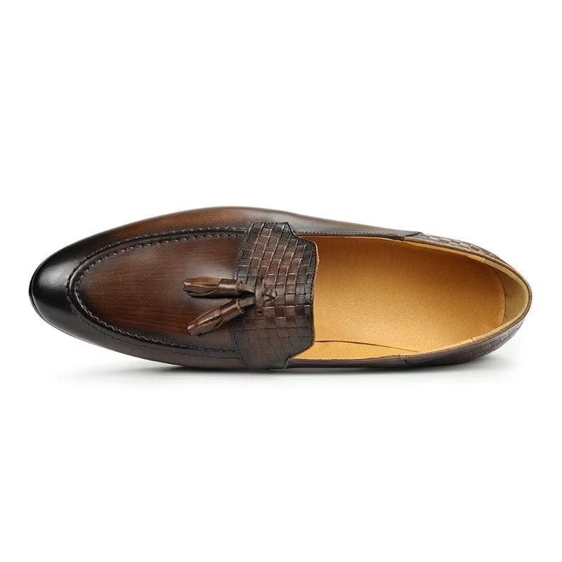 Ανδρικά Loafers Croc Pattern Chic Slip On - Καφές