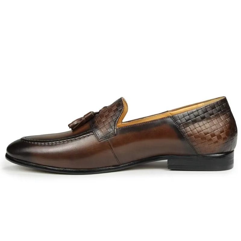 Ανδρικά Loafers Croc Pattern Chic Slip On - Καφές