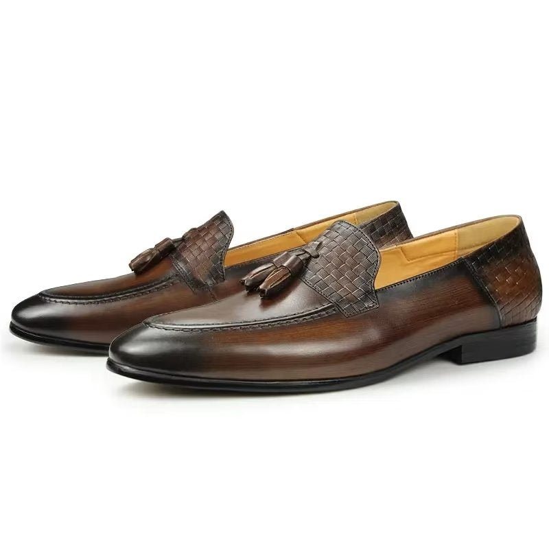 Ανδρικά Loafers Croc Pattern Chic Slip On - Καφές