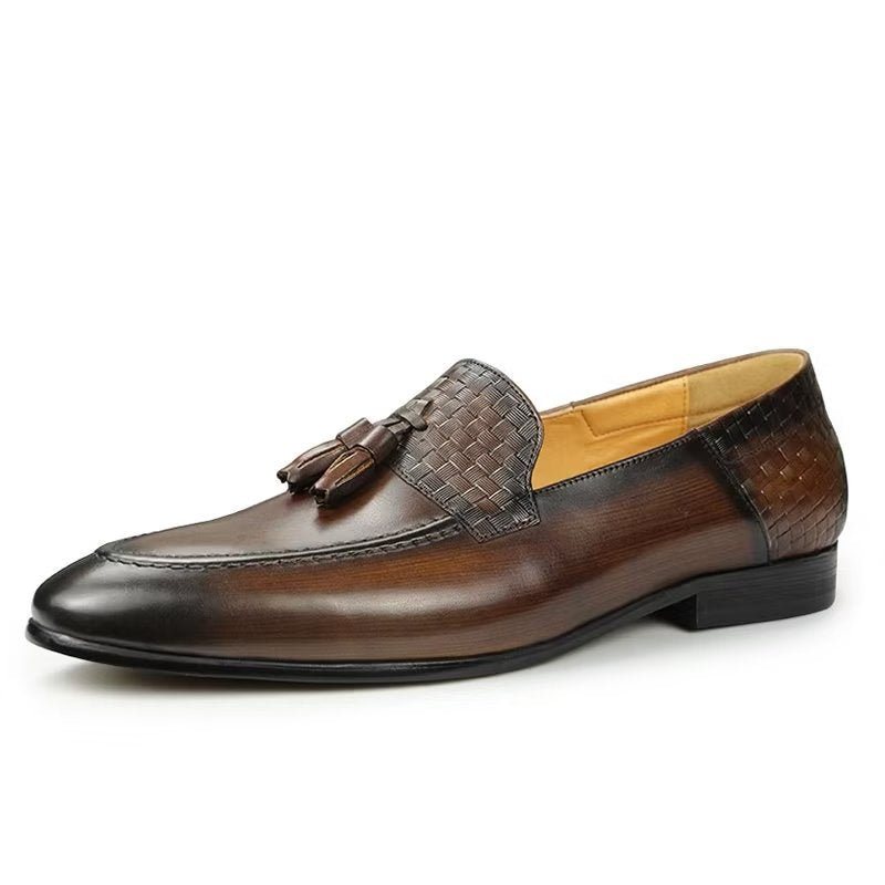 Ανδρικά Loafers Croc Pattern Chic Slip On - Καφές