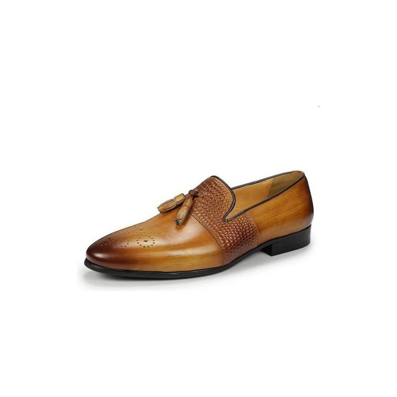 Ανδρικά Loafers Croc Pattern Πολυτέλεια Slip On - Καφέ