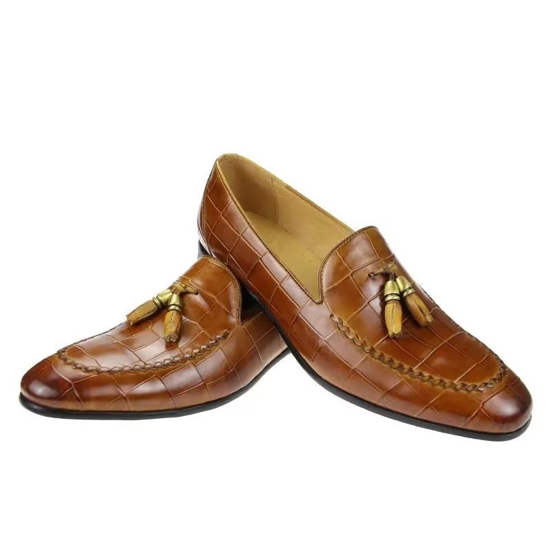 Ανδρικά Loafers Croc Μοτίβο Modish Slip On - Καφέ