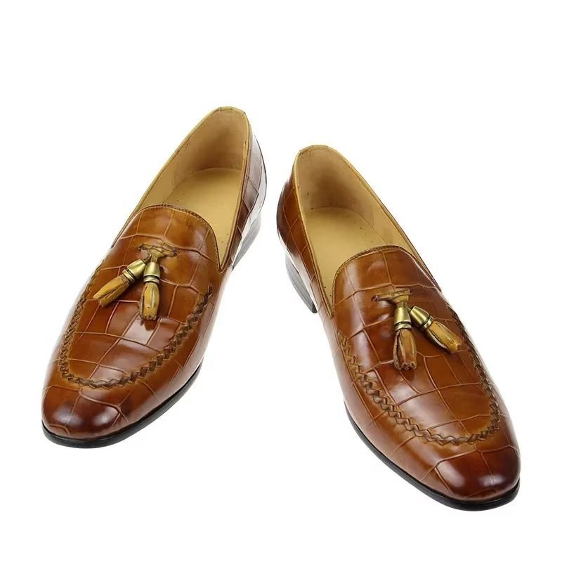 Ανδρικά Loafers Croc Μοτίβο Modish Slip On - Καφέ