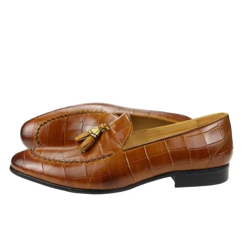 Ανδρικά Loafers Croc Μοτίβο Modish Slip On - Καφέ