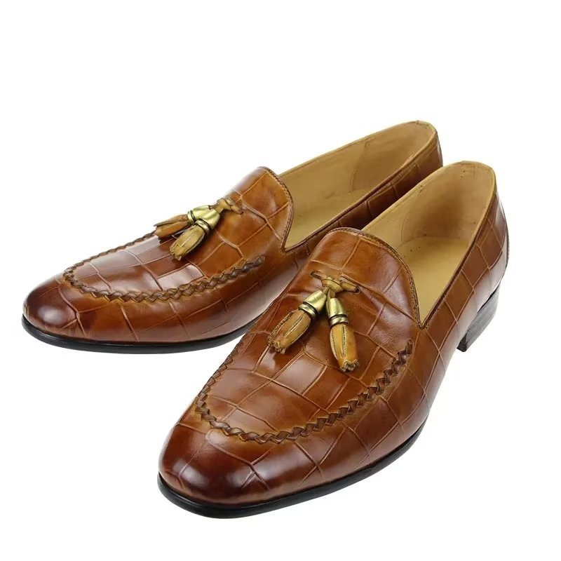 Ανδρικά Loafers Croc Μοτίβο Modish Slip On - Καφέ