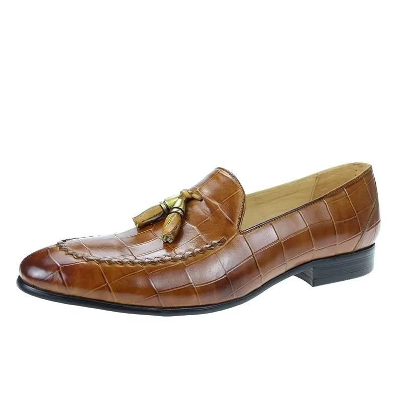 Ανδρικά Loafers Croc Μοτίβο Modish Slip On - Καφέ