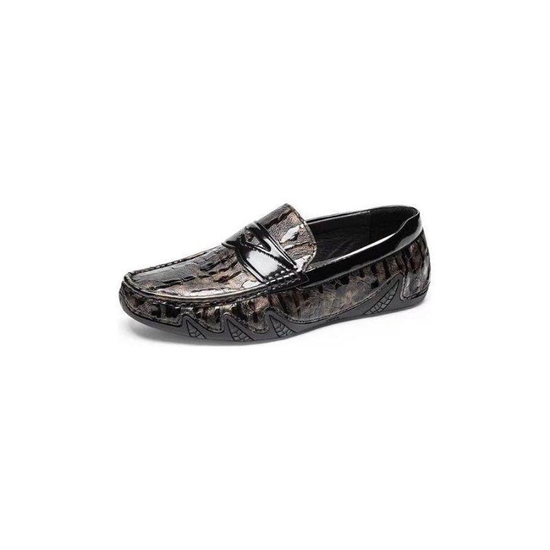 Ανδρικά Loafers Croc Μοτίβο Κομψό Slip On - Καφές