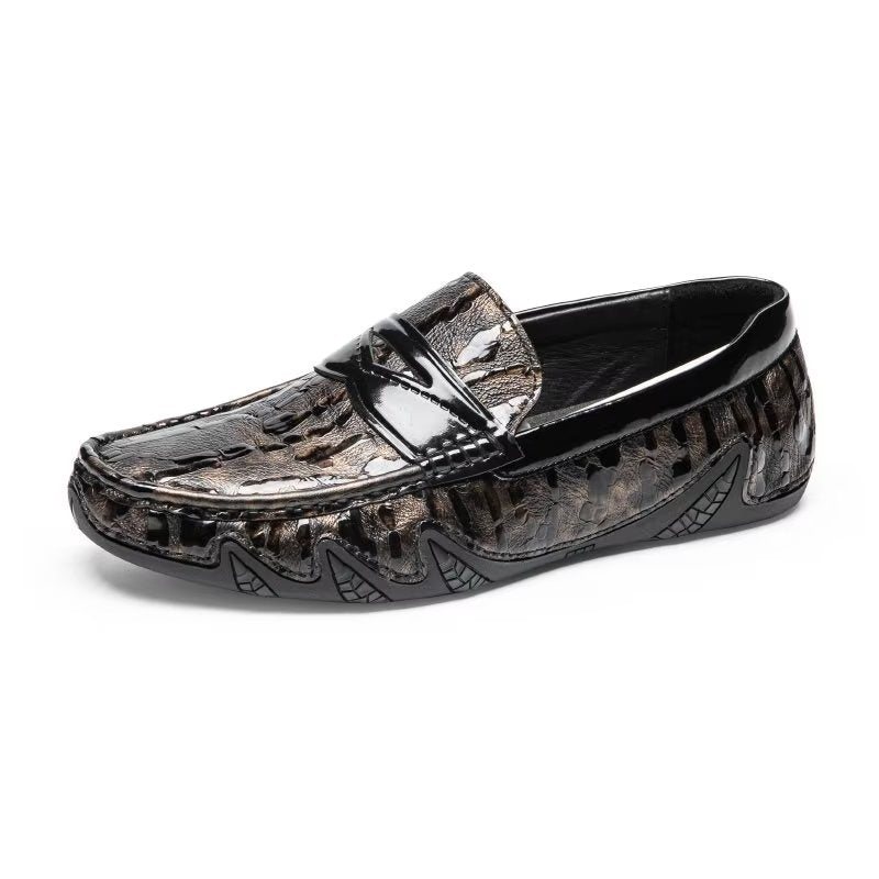 Ανδρικά Loafers Croc Μοτίβο Κομψό Slip On - Καφές