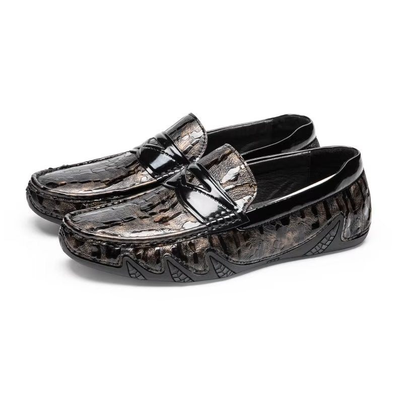 Ανδρικά Loafers Croc Μοτίβο Κομψό Slip On - Καφές