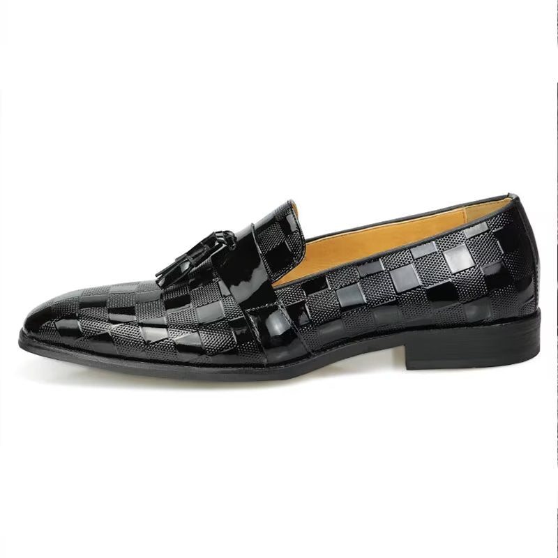 Ανδρικά Loafers Crocodile Leather Slip On - Μαύρος