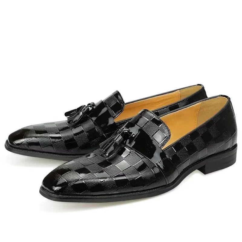 Ανδρικά Loafers Crocodile Leather Slip On - Μαύρος