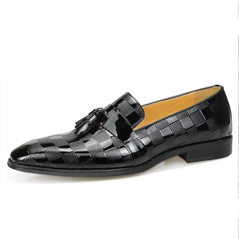 Ανδρικά Loafers Crocodile Leather Slip On - Μαύρος