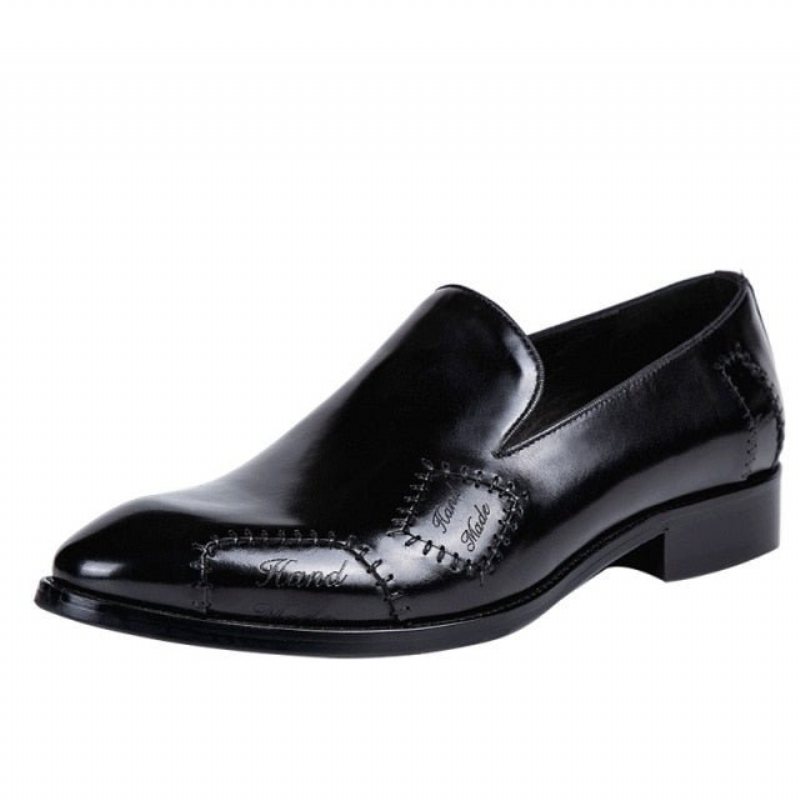 Ανδρικά Loafers Exotic Boss Leather Slip-on Brogue - Μαύρος