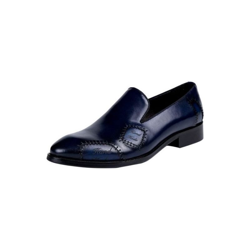 Ανδρικά Loafers Exotic Boss Leather Slip-on Brogue - Μπλε