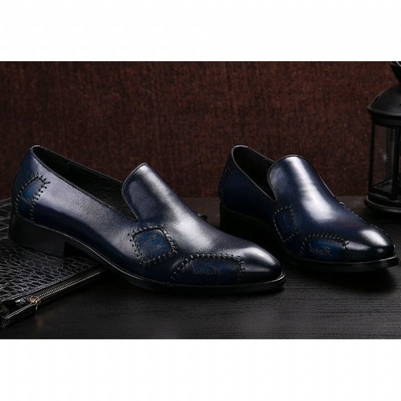 Ανδρικά Loafers Exotic Boss Leather Slip-on Brogue - Μπλε