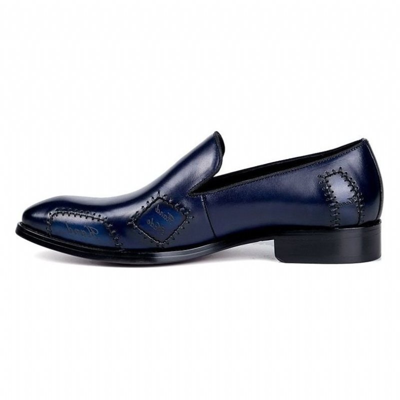 Ανδρικά Loafers Exotic Boss Leather Slip-on Brogue - Μπλε