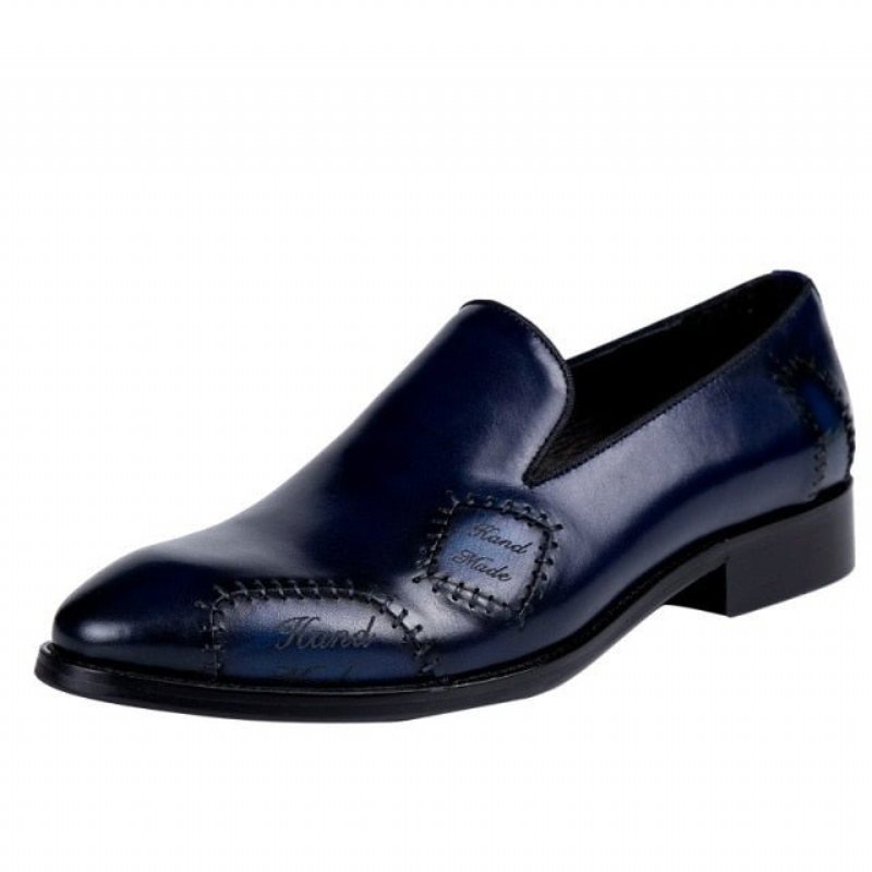 Ανδρικά Loafers Exotic Boss Leather Slip-on Brogue - Μπλε