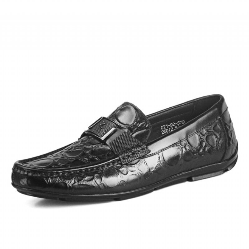 Ανδρικά Loafers Exotic Chic Crocflex Slip-on Loafer Παπούτσια - Μαύρο 2