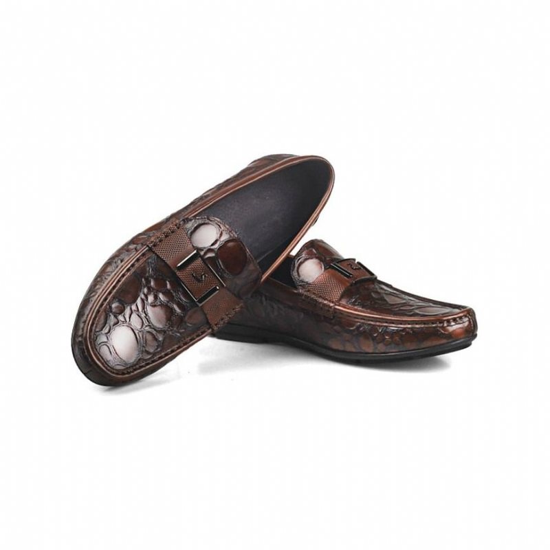 Ανδρικά Loafers Exotic Chic Crocflex Slip-on Loafer Παπούτσια - Κόκκινο 2