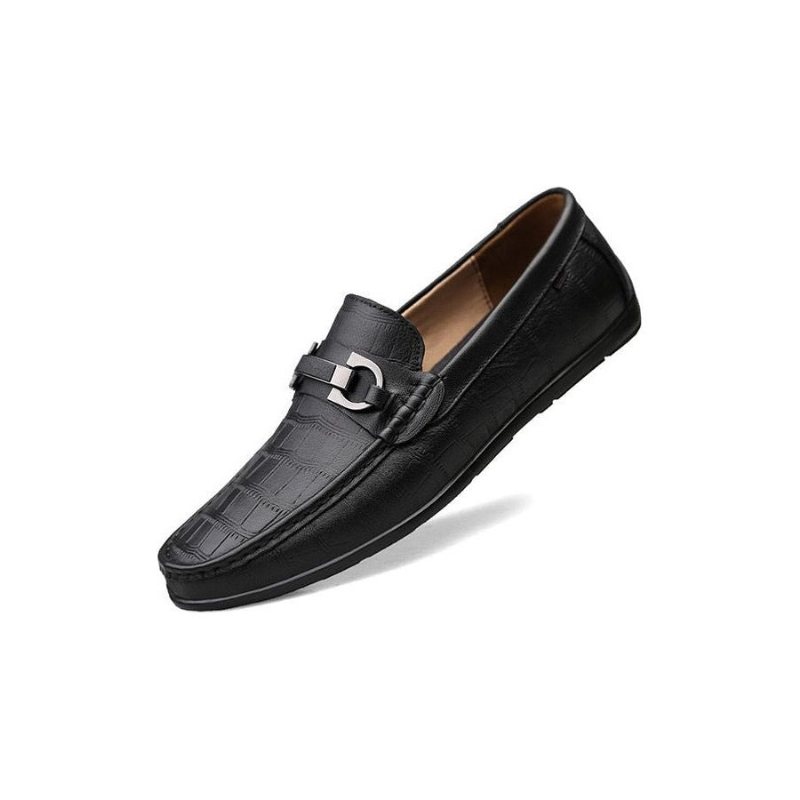 Ανδρικά Loafers Exotic Chic Leather Crocodile Breathable Driving - Μαύρο 