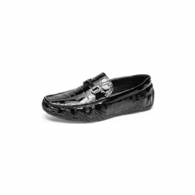 Ανδρικά Loafers Exotic Crocodile Leather Slip On Metal Toe