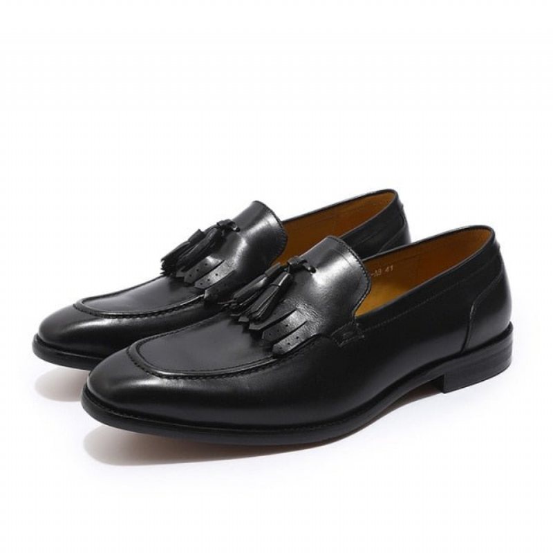 Ανδρικά Loafers Exotic Elegance Αναπνεύσιμα Δερμάτινα Slip-on - Μαύρο