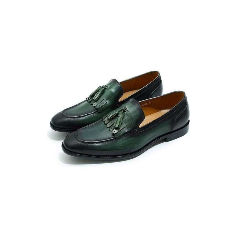 Ανδρικά Loafers Exotic Elegance Αναπνεύσιμα Δερμάτινα Slip-on - Πράσινο