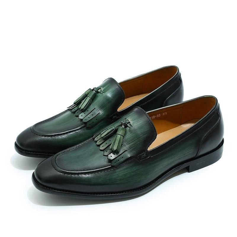 Ανδρικά Loafers Exotic Elegance Αναπνεύσιμα Δερμάτινα Slip-on - Πράσινο