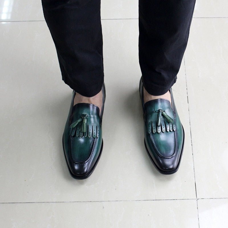 Ανδρικά Loafers Exotic Elegance Αναπνεύσιμα Δερμάτινα Slip-on - Πράσινο