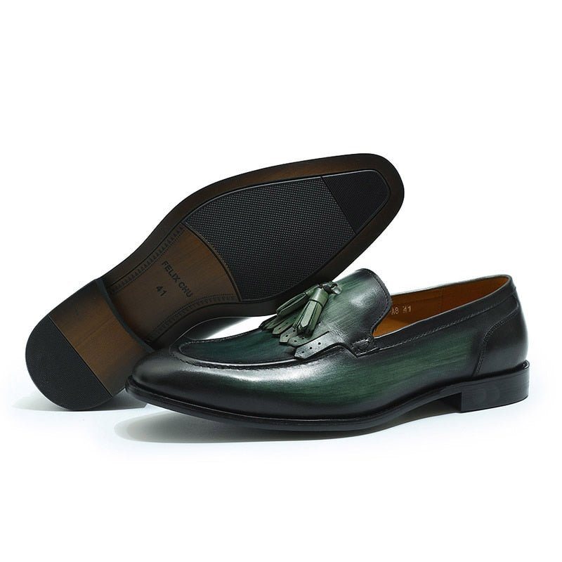 Ανδρικά Loafers Exotic Elegance Αναπνεύσιμα Δερμάτινα Slip-on - Πράσινο