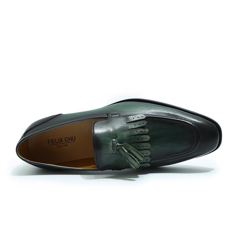 Ανδρικά Loafers Exotic Elegance Αναπνεύσιμα Δερμάτινα Slip-on - Πράσινο