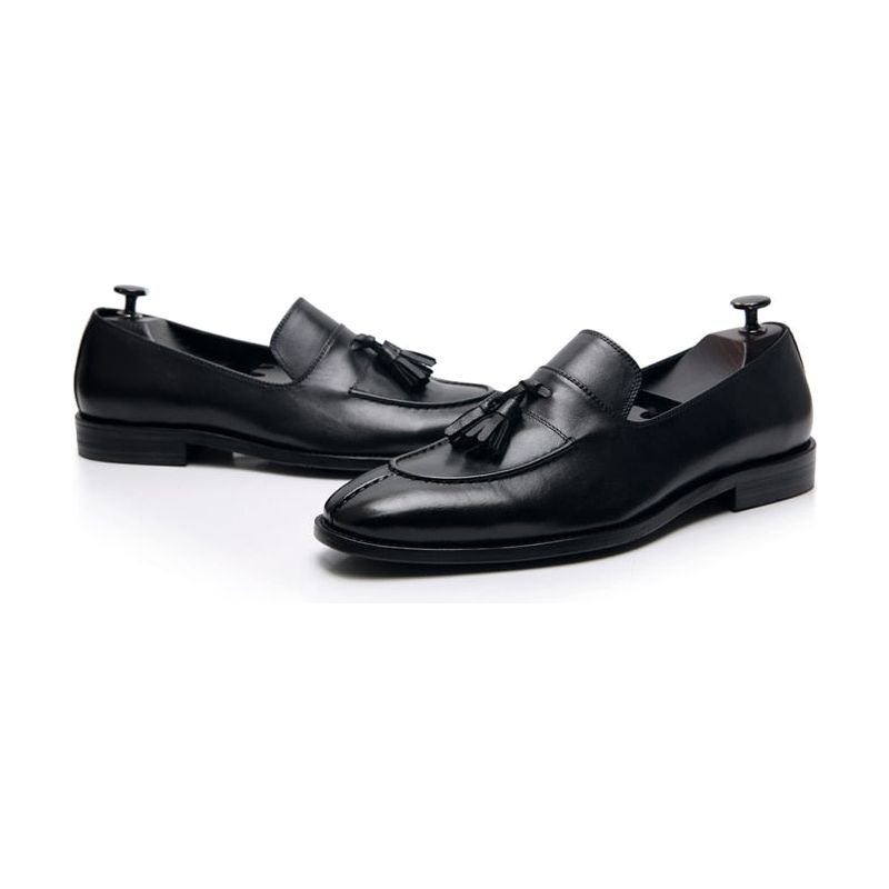 Ανδρικά Loafers Exotic Leather Oxford Dress - Μαύρο