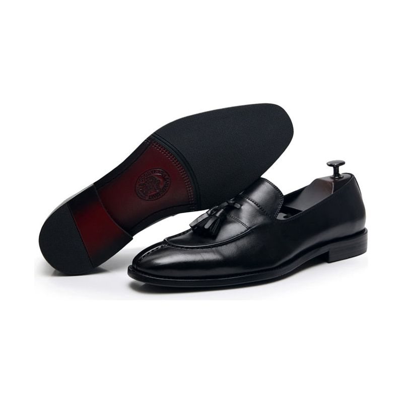 Ανδρικά Loafers Exotic Leather Oxford Dress - Μαύρο