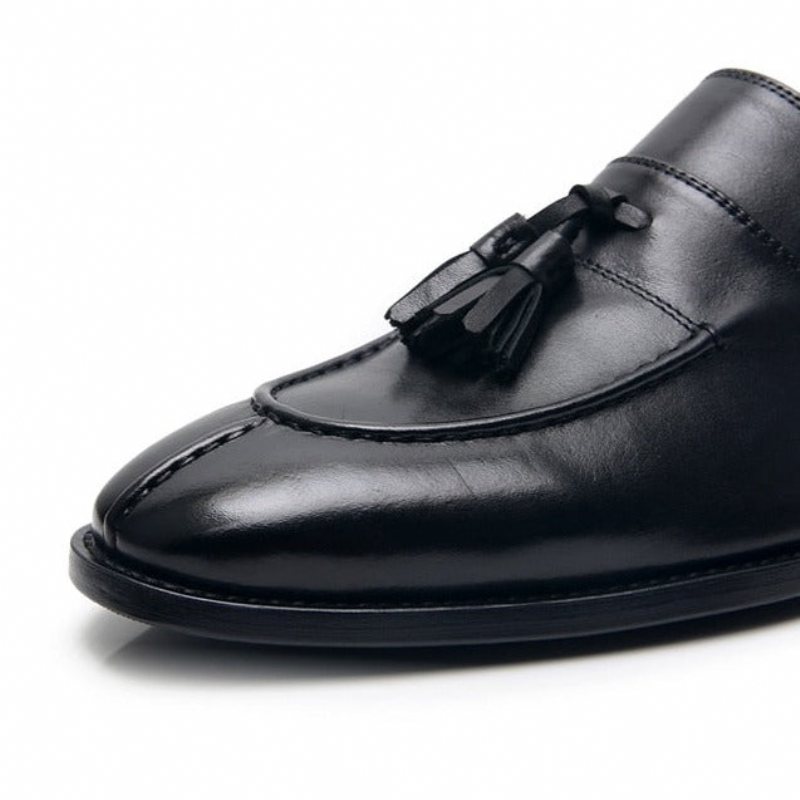 Ανδρικά Loafers Exotic Leather Oxford Dress - Μαύρο