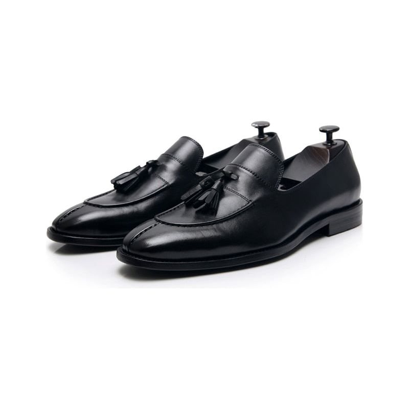 Ανδρικά Loafers Exotic Leather Oxford Dress - Μαύρο