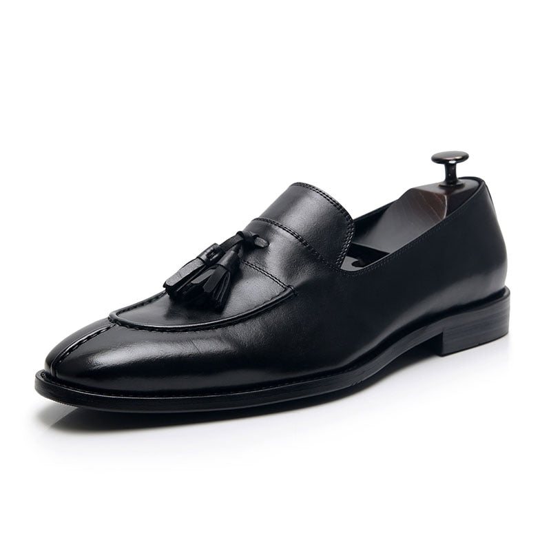 Ανδρικά Loafers Exotic Leather Oxford Dress - Μαύρο