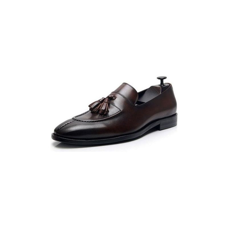 Ανδρικά Loafers Exotic Leather Oxford Dress - Καφές