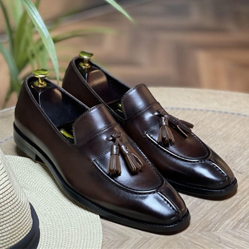 Ανδρικά Loafers Exotic Leather Oxford Dress - Καφές