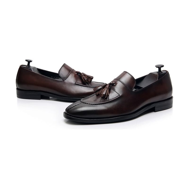 Ανδρικά Loafers Exotic Leather Oxford Dress - Καφές