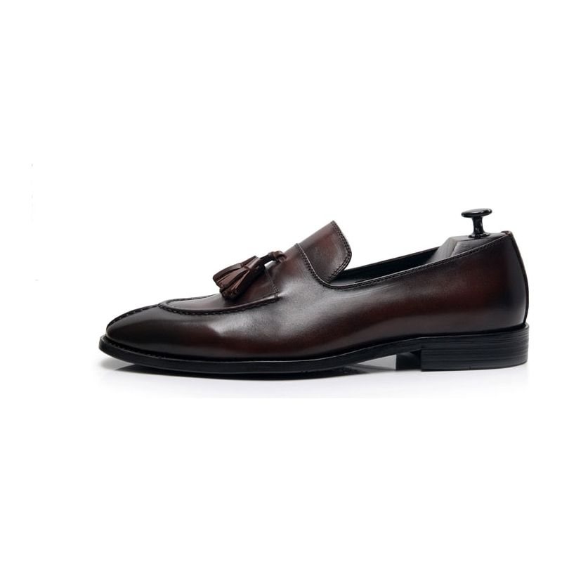 Ανδρικά Loafers Exotic Leather Oxford Dress - Καφές