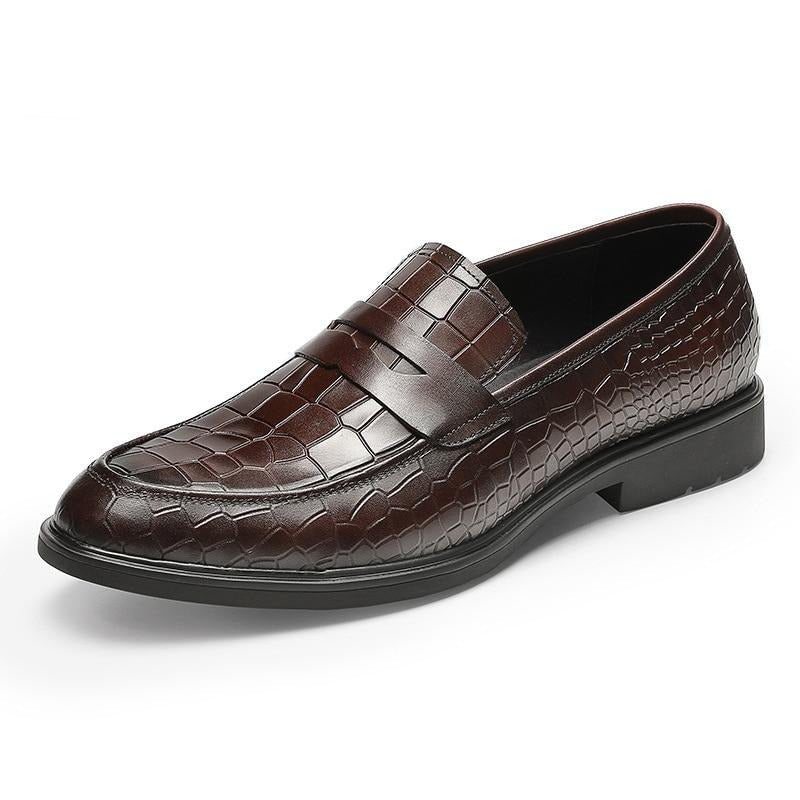 Ανδρικά Loafers Exotic Leather Slip-on Brogue - Κόκκινο