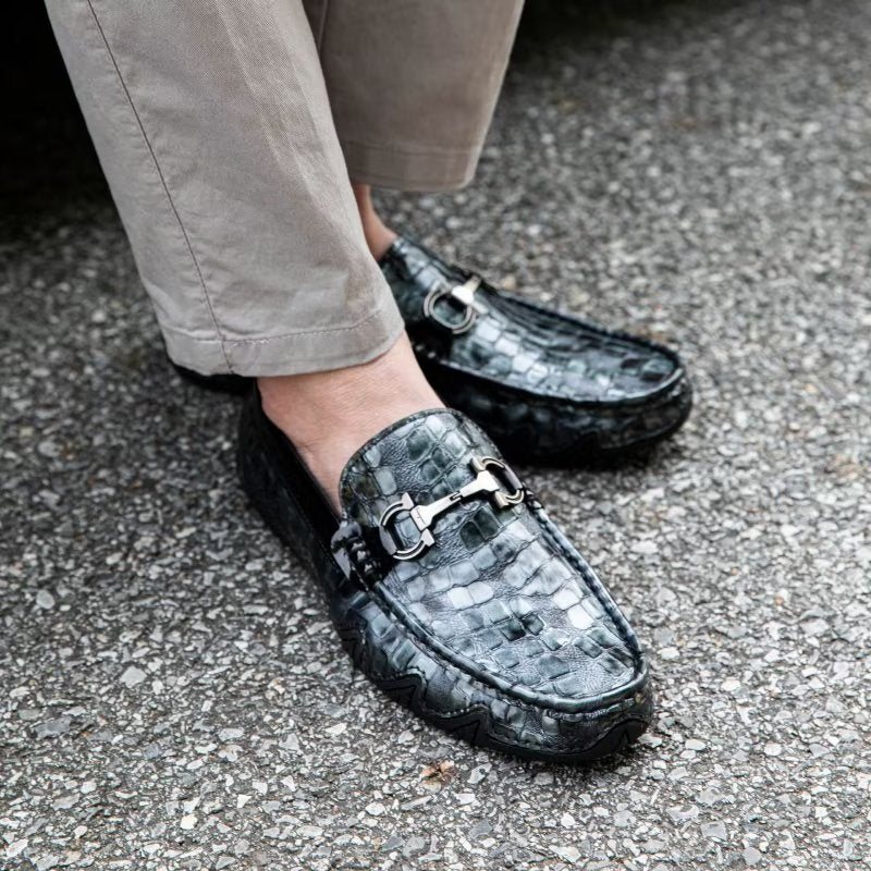 Ανδρικά Loafers Exotic Metal Toe Slip On - Μαύρο