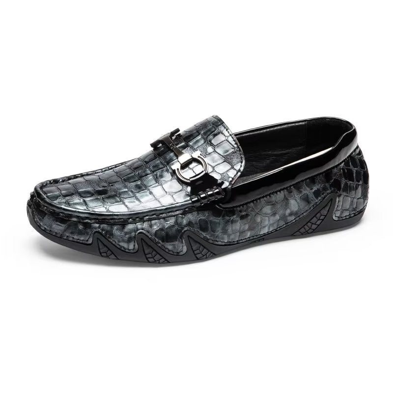 Ανδρικά Loafers Exotic Metal Toe Slip On - Μαύρο